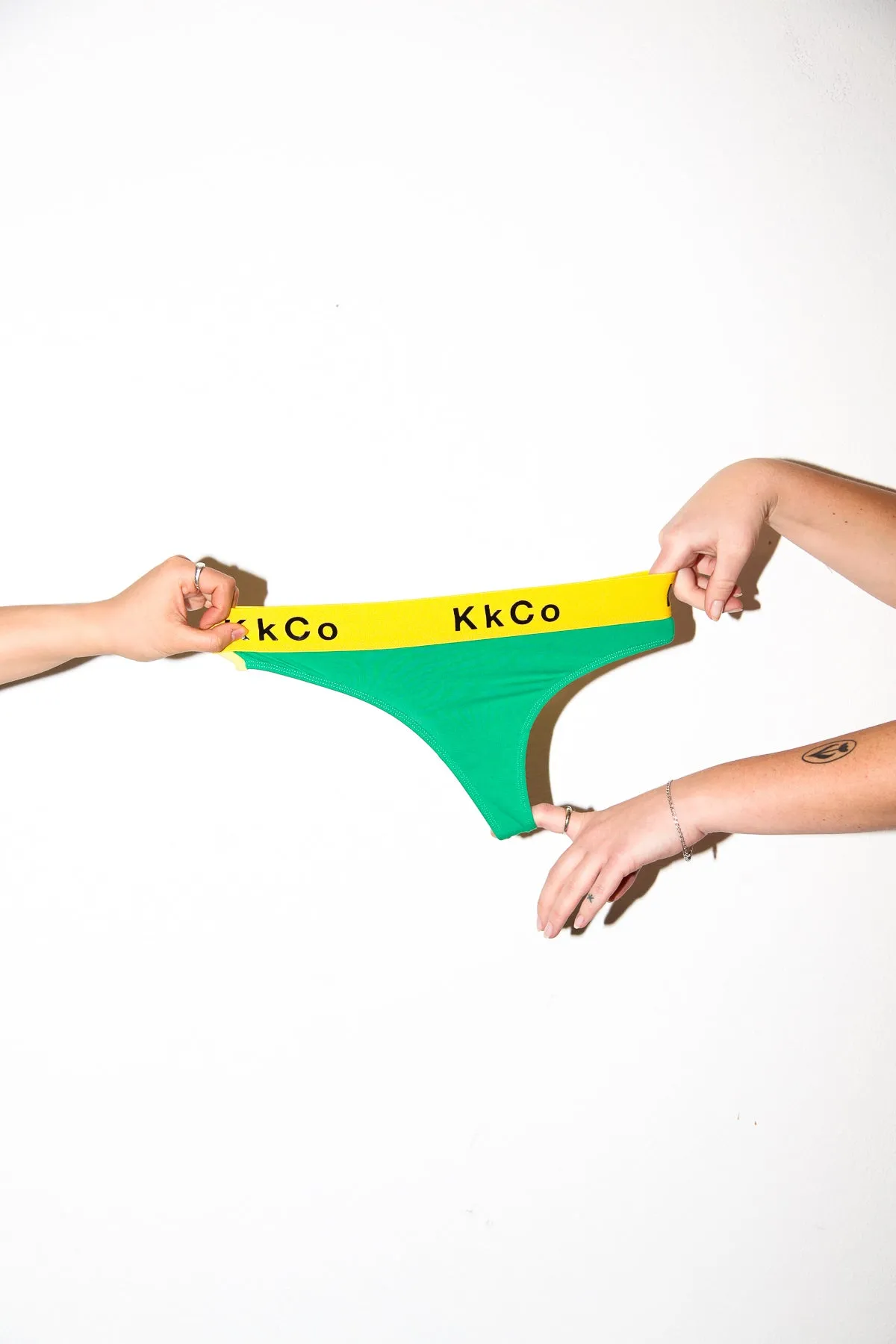 Dag Thong in Lemon & Lime sold by KkCo