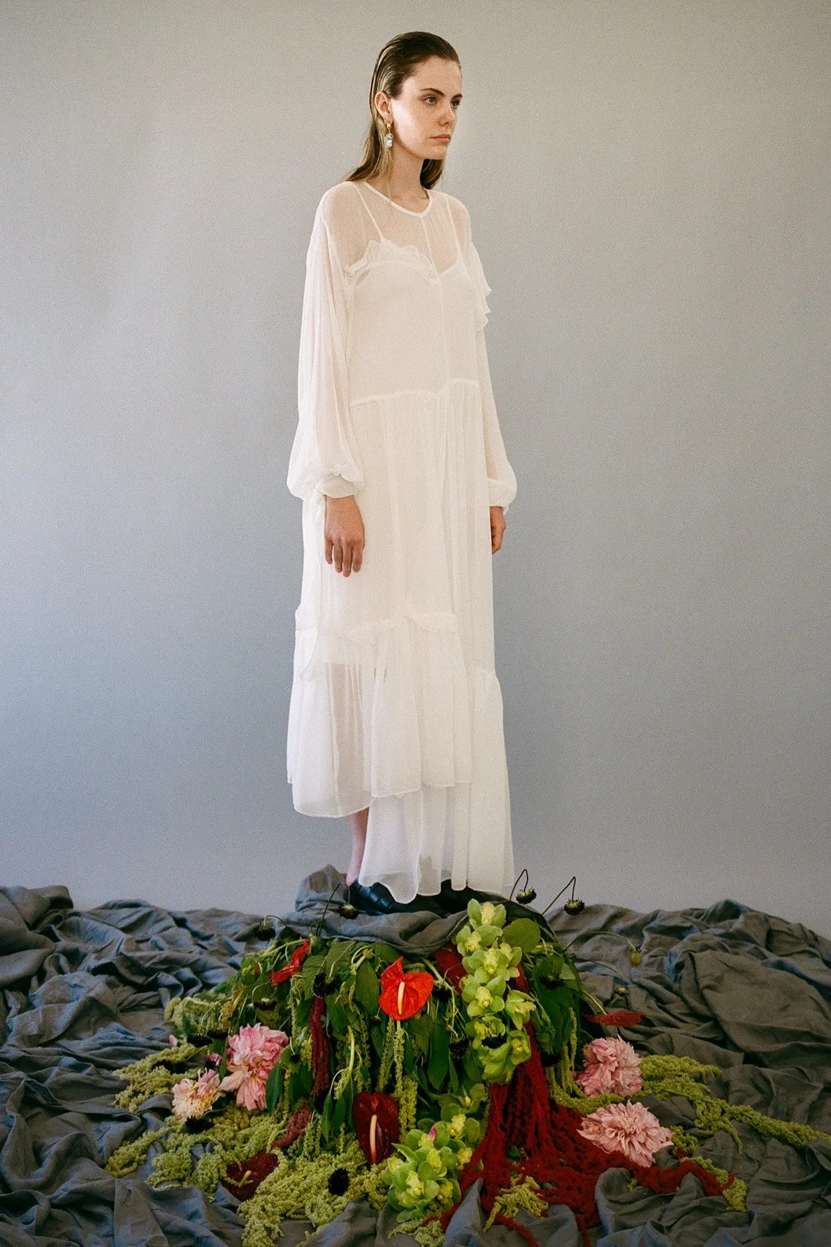 Nine Twenty-Seven Dress in Salt Silk Yoryu sold by KkCo product image thumbnail 2