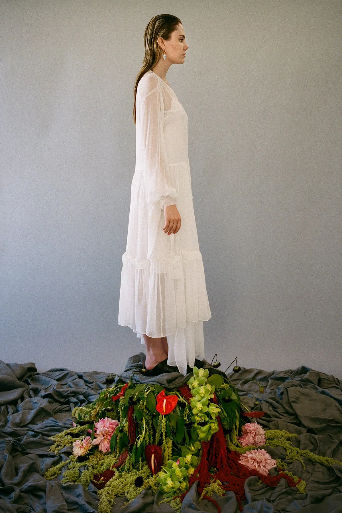 Nine Twenty-Seven Dress in Salt Silk Yoryu sold by KkCo product image thumbnail 3