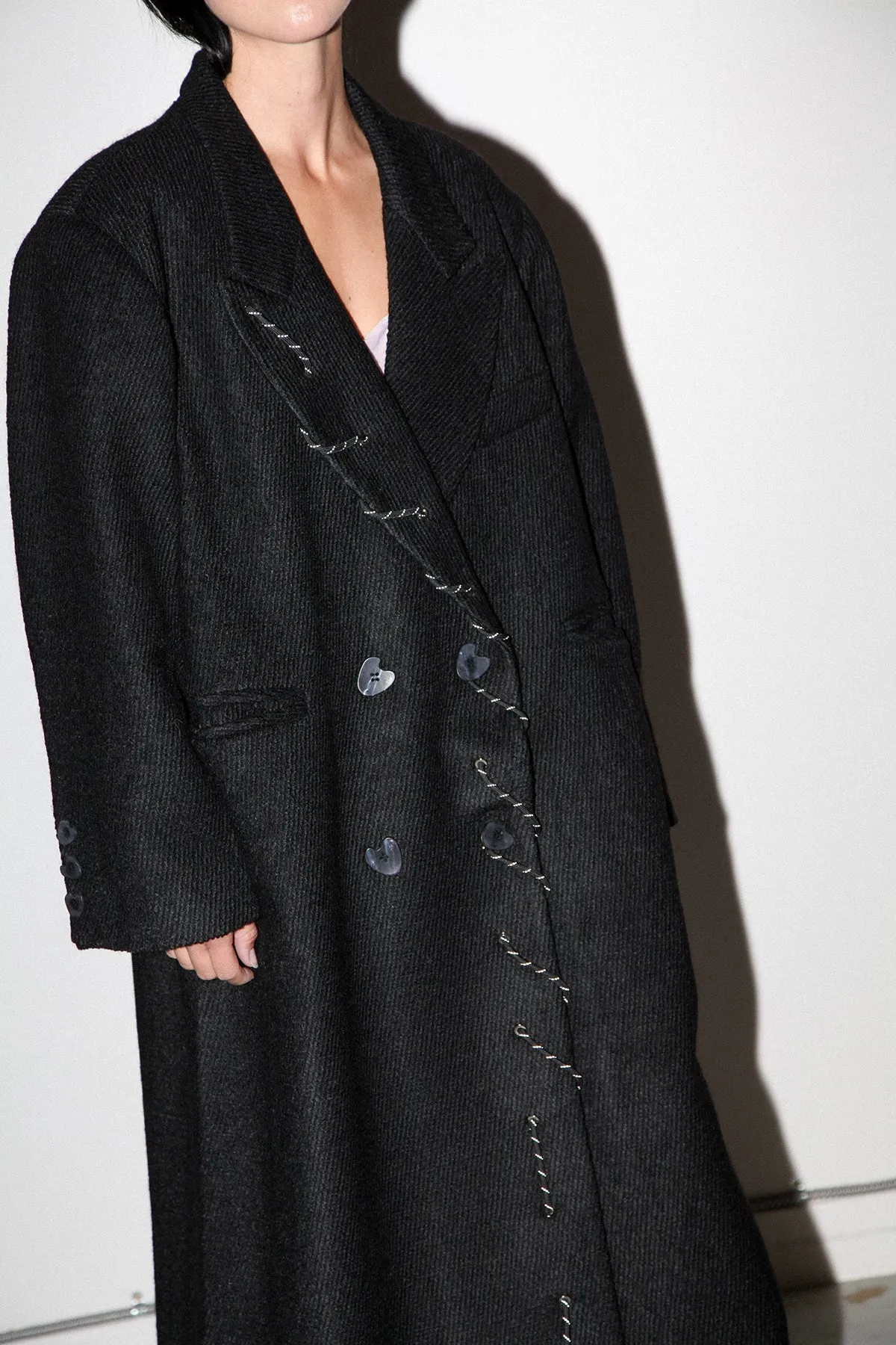 Loop Cord Moss Coat in Onyx sold by KkCo product image thumbnail 2