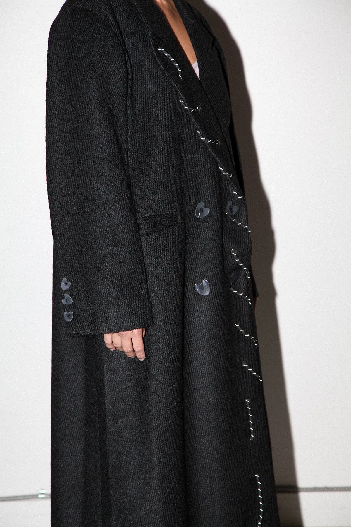 Loop Cord Moss Coat in Onyx sold by KkCo product image thumbnail 5