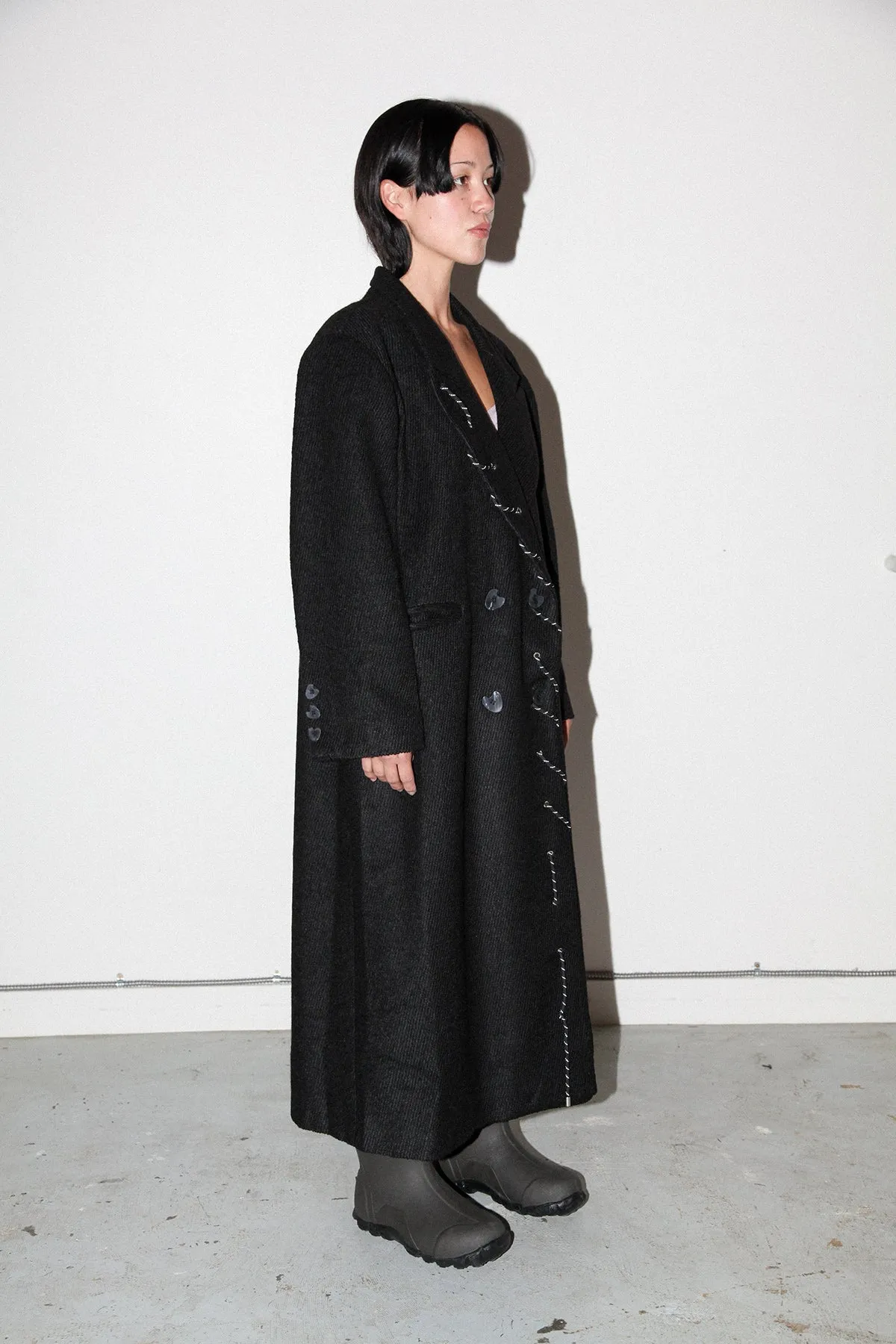 Loop Cord Moss Coat in Onyx sold by KkCo product image thumbnail 4