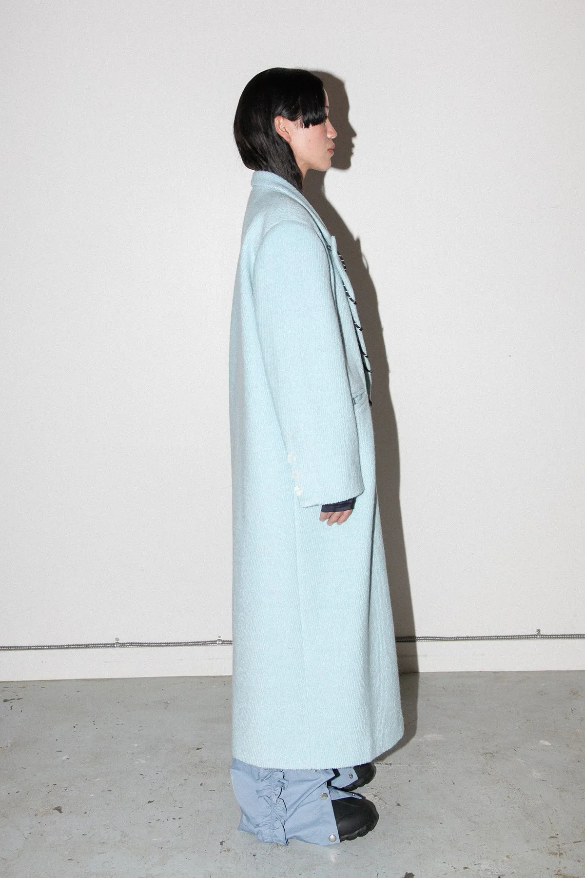 Loop Cord Moss Coat in Sky sold by KkCo product image thumbnail 5
