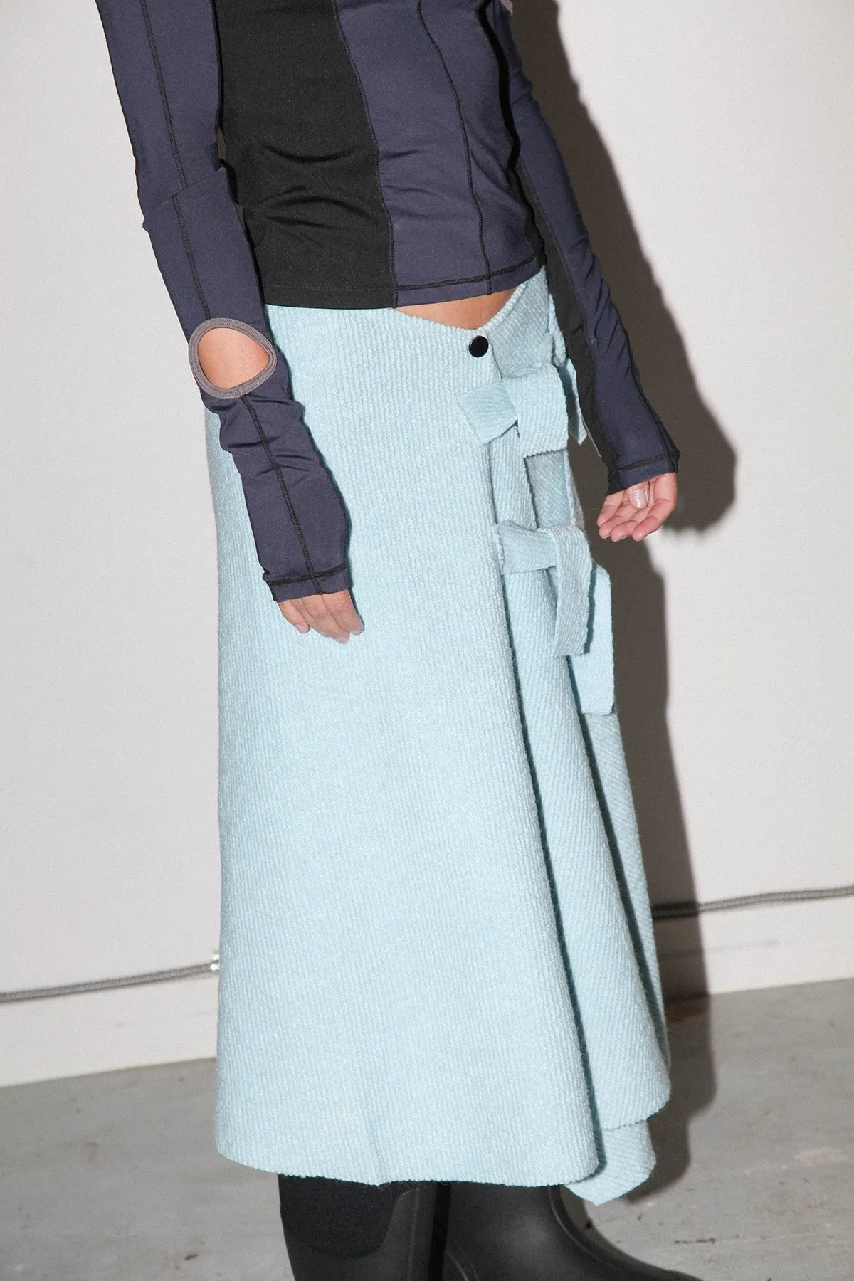 Slope Wrap Skirt in Sky sold by KkCo product image thumbnail 5