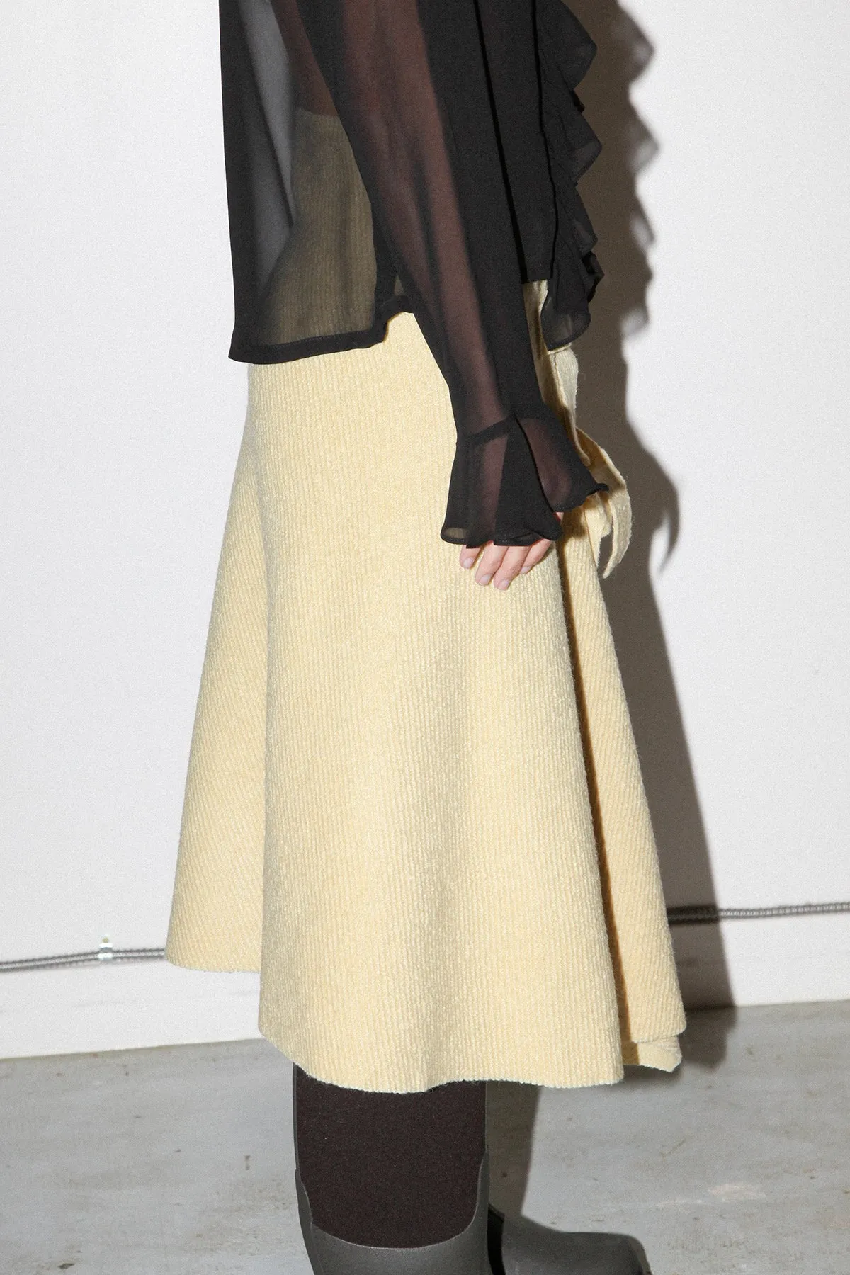 Slope Wrap Skirt in Butter sold by KkCo product image thumbnail 5