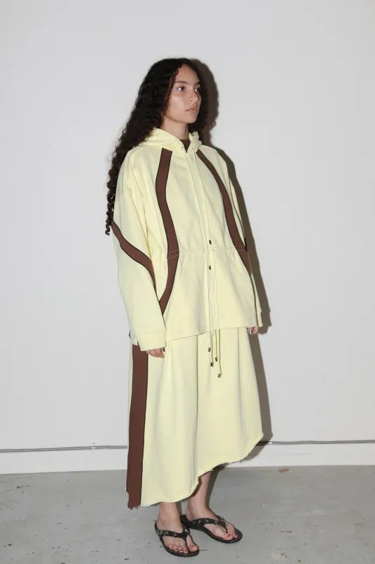 Organic Zip Hoodie in Lemon made by KkCo