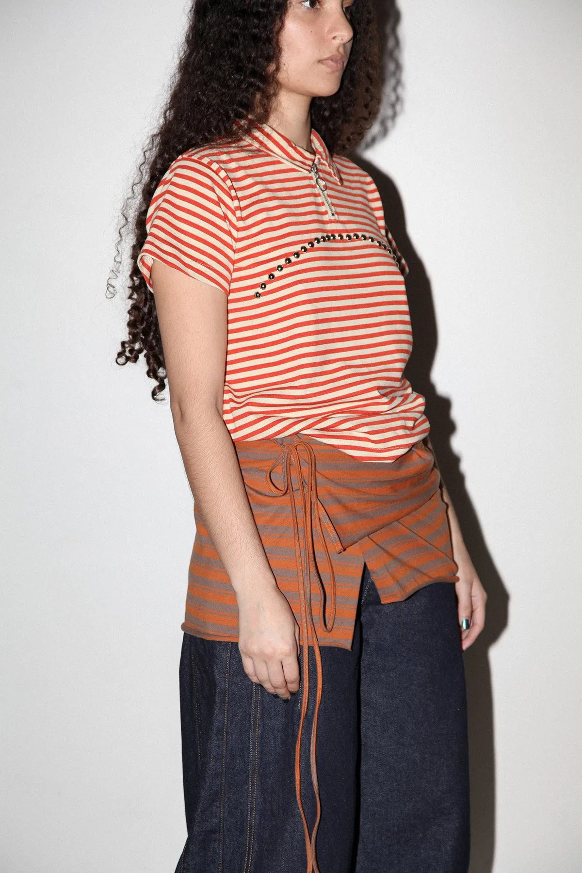 Wrap Peplum in Striped Clay sold by KkCo