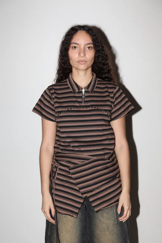 Wrap Peplum in Striped Mud made by KkCo