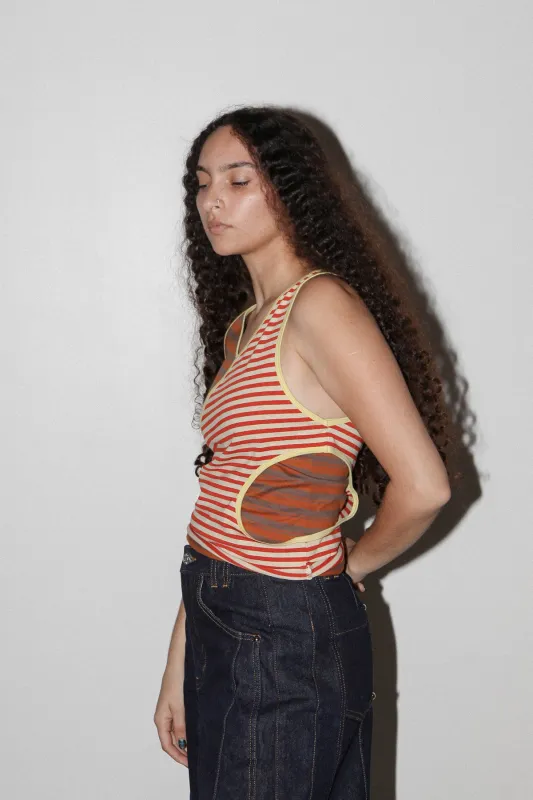 Layered Loop Tank in Mixed Stripe made by KkCo