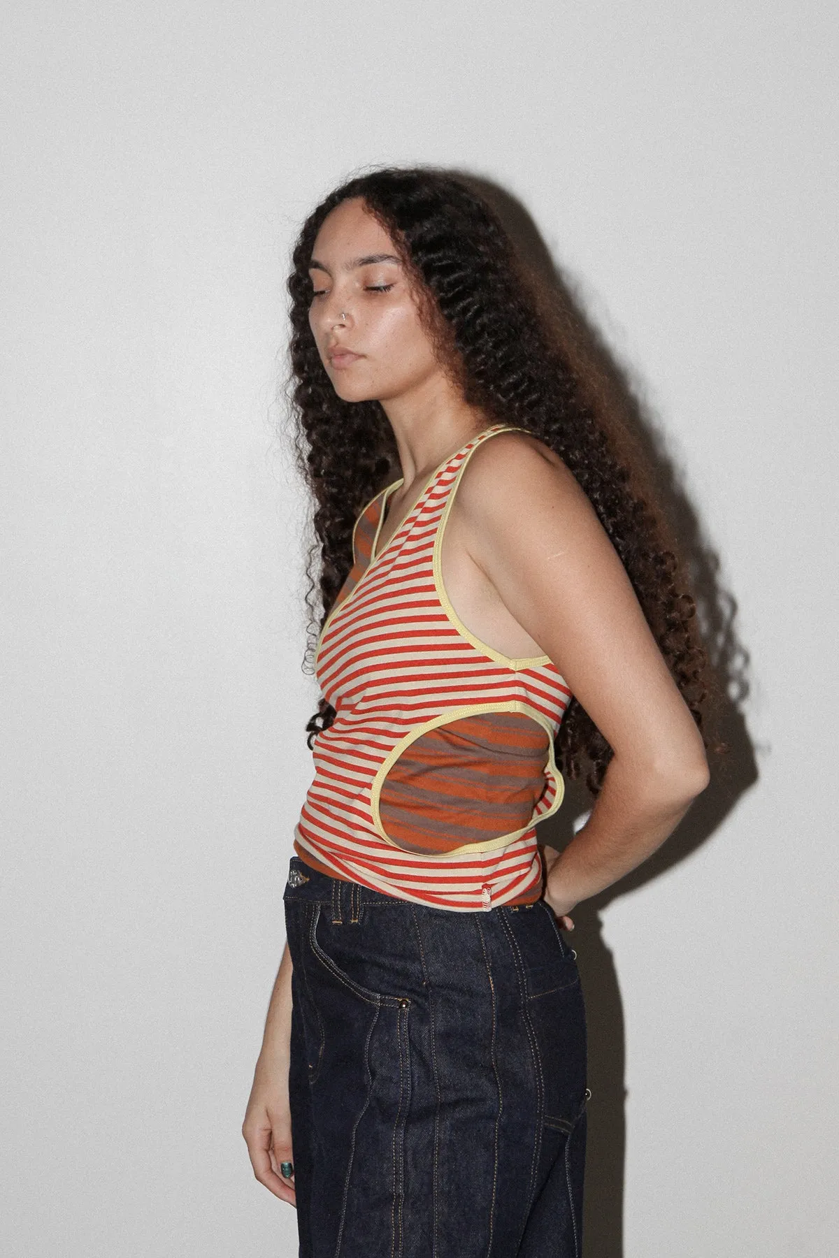 Layered Loop Tank in Mixed Stripe sold by KkCo
