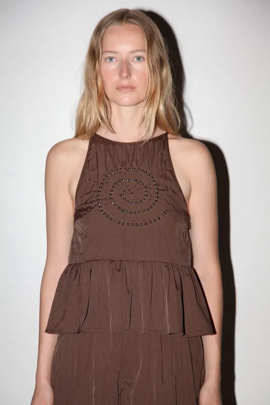 Spiral Punch Top in Mud made by KkCo