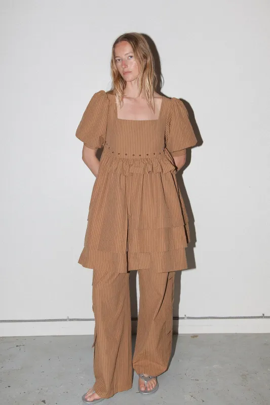 Rivet Cascade Dress in Striped Canyon made by KkCo