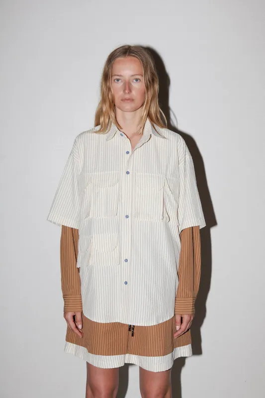Sprint Button Up in Mixed Stripe made by KkCo