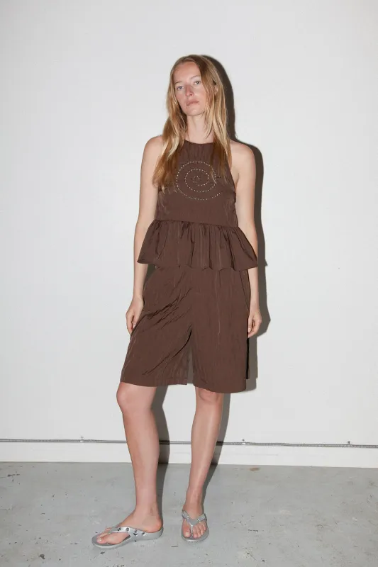 Rivet Trouser Short in Mud made by KkCo