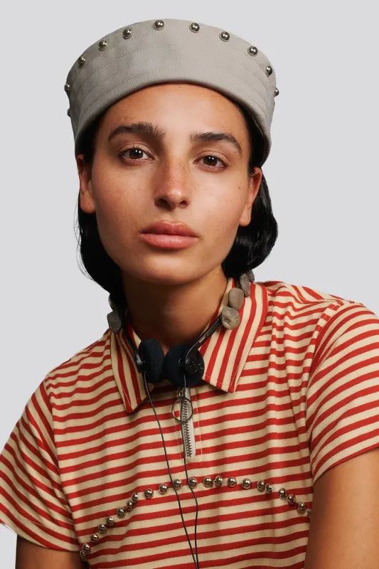 KkCo & Clyde Rivet Sailor Hat in Stone made by KkCo