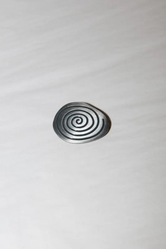 Spiral Rock Brooch in Silver / Blue made by KkCo