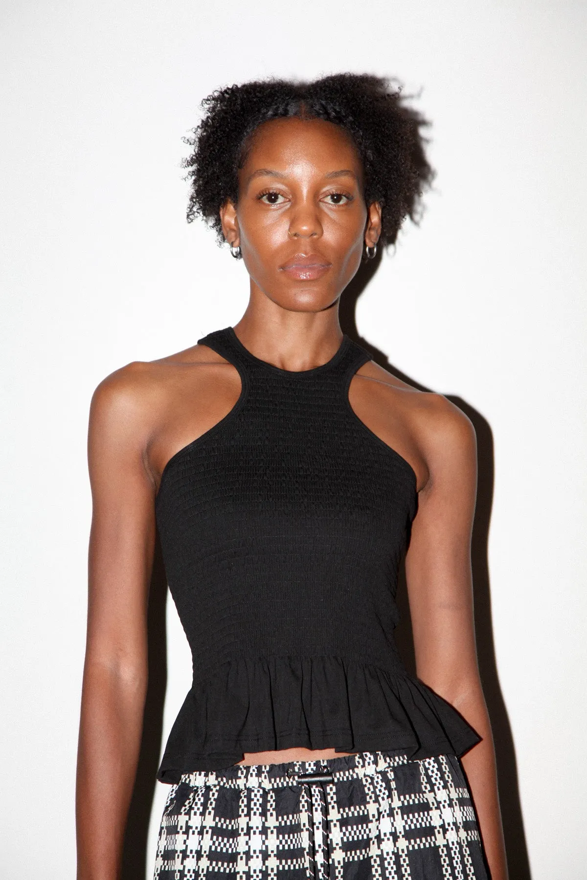 Smocked Tank in Onyx sold by KkCo