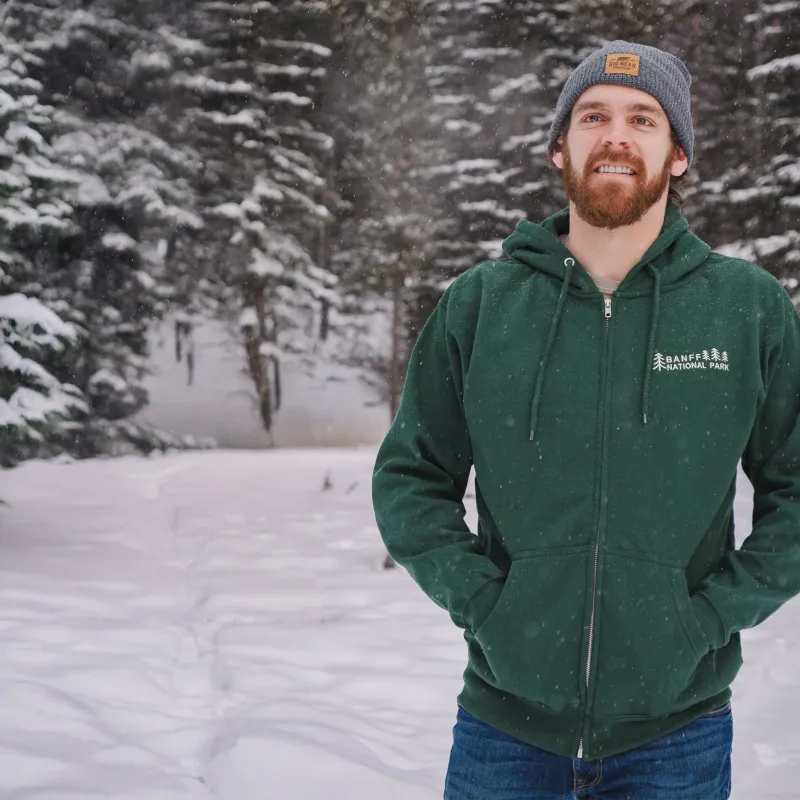 BANFF PINES Full ZIP 100% RECYCLED MATERIALS HOODY sold by Big Bear Trading Company