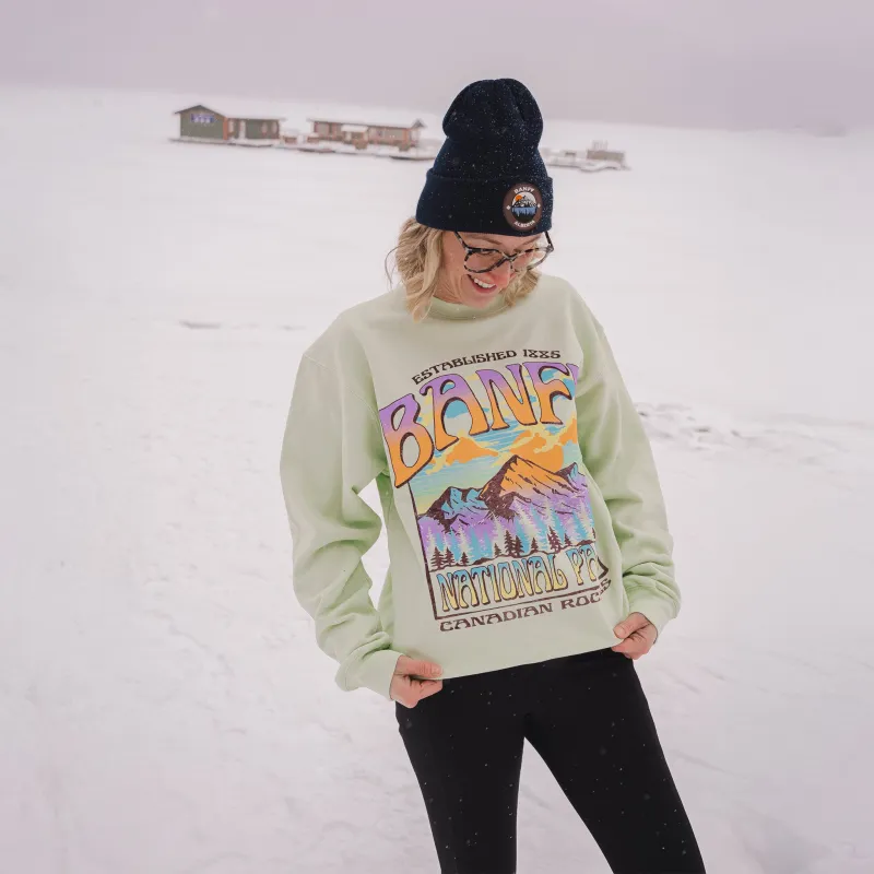 BANFF NATIONAL PARK MOUNTAIN PINES CREWNECK sold by Big Bear Trading Company