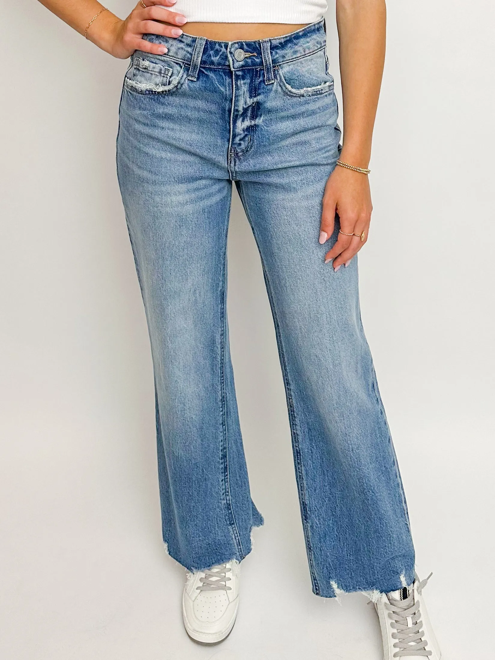 Olivia HR Crop Wide Leg Jean sold by Mimosa