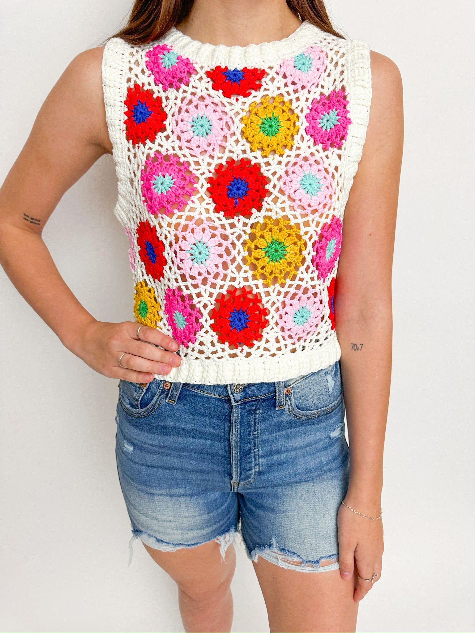 Lakeside Multicolor Crochet Tank sold by Mimosa product image thumbnail 3