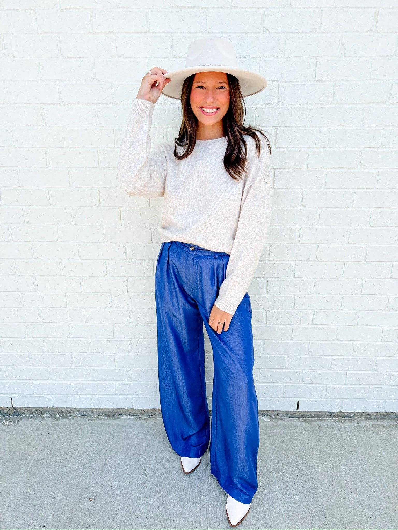 Midnight Chambray Wide Leg Pant sold by Mimosa product image thumbnail 3