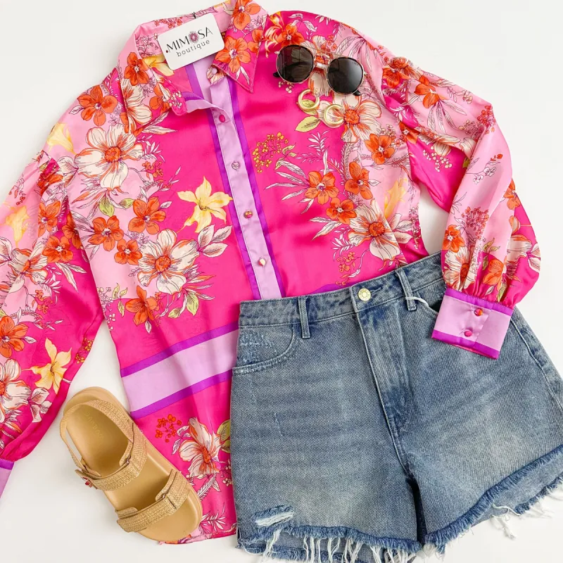 Brixley Border Floral Blouse sold by Mimosa