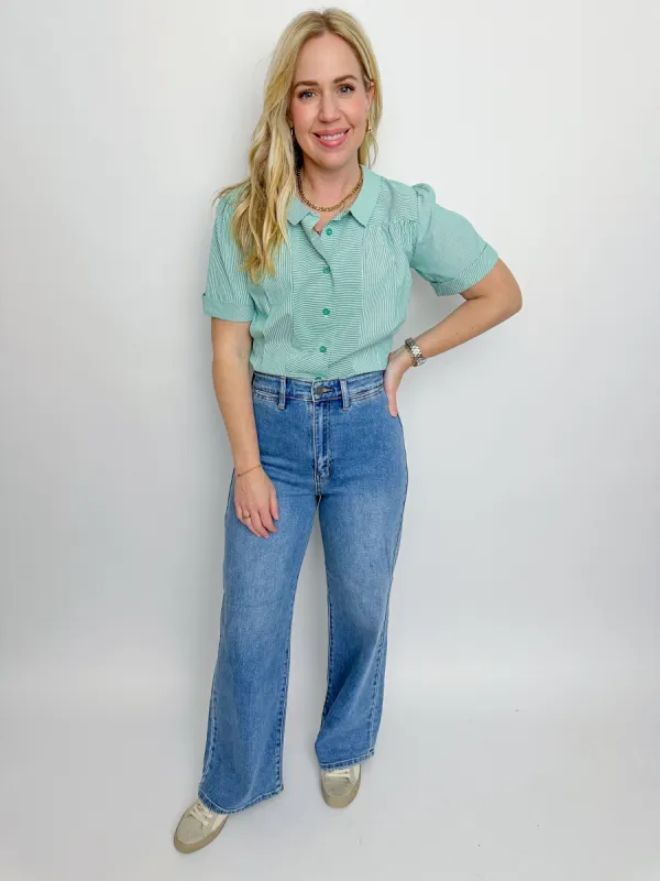 People Pleaser Stripe Blouse sold by Mimosa