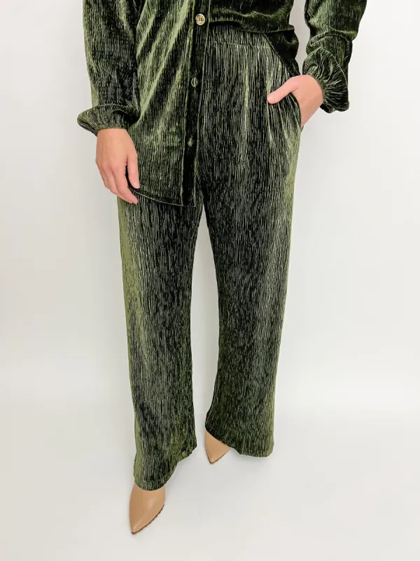Lorelai Textured Velvet Wide Leg Pant sold by Mimosa