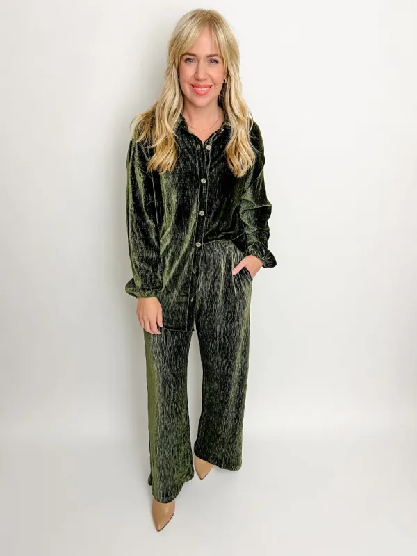 Lorelai Textured Velvet Button Down sold by Mimosa