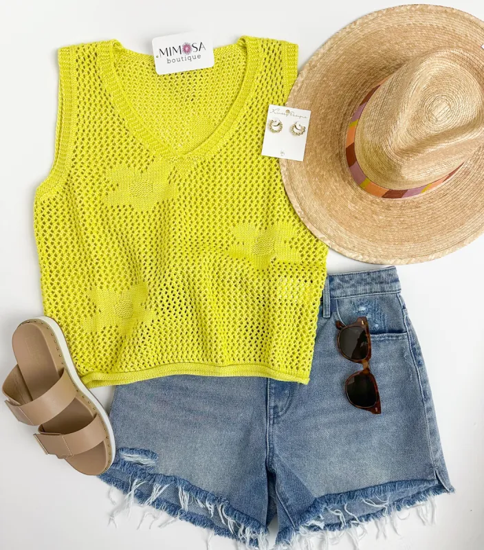 Daisy Open Knit Sweater Tank sold by Mimosa