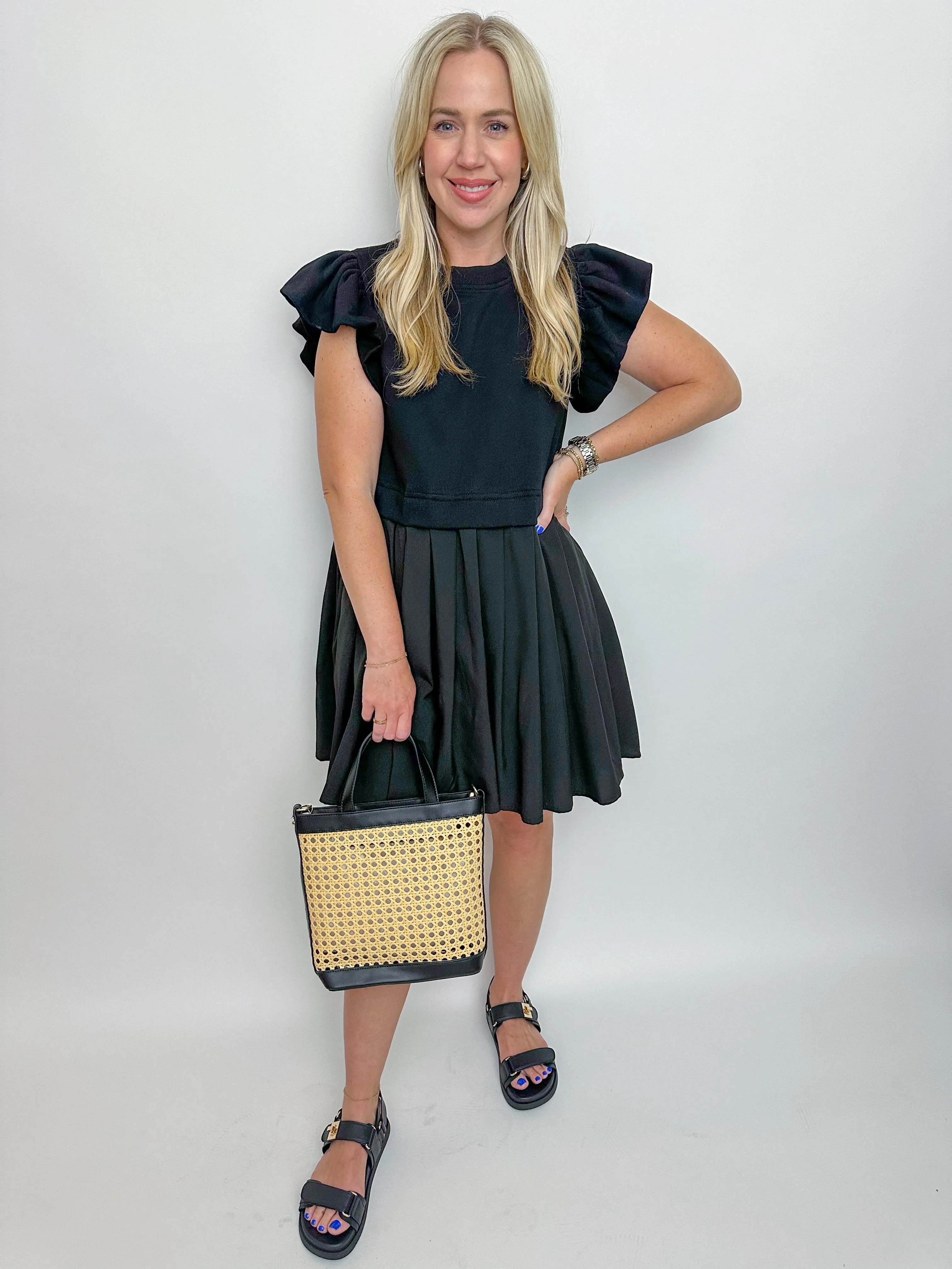 Raven Contrast Mini Dress sold by Mimosa