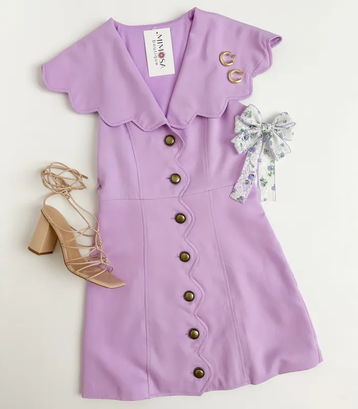 Seraphina Scallop Mini Dress sold by Mimosa