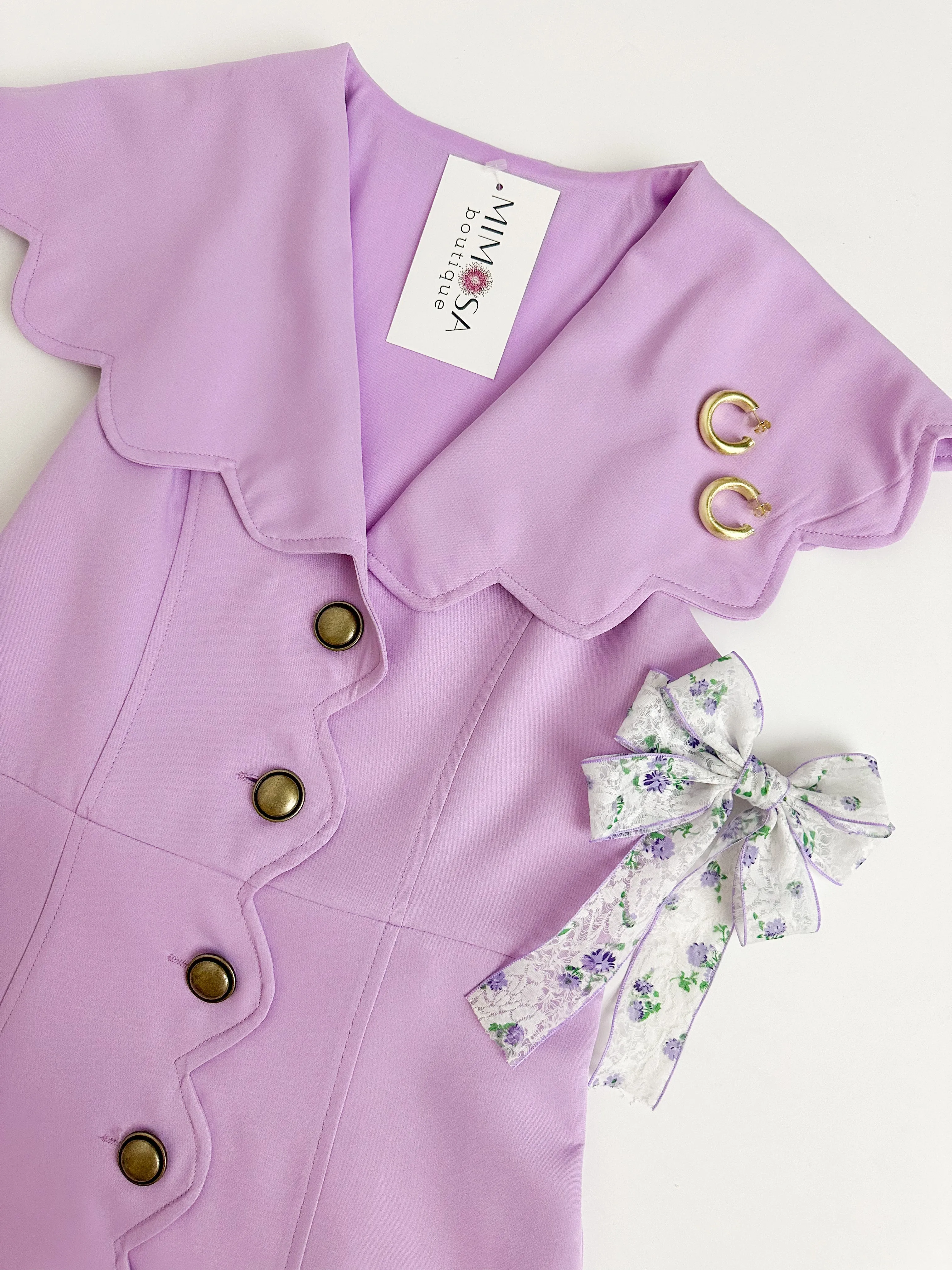 Seraphina Scallop Mini Dress sold by Mimosa product image thumbnail 3