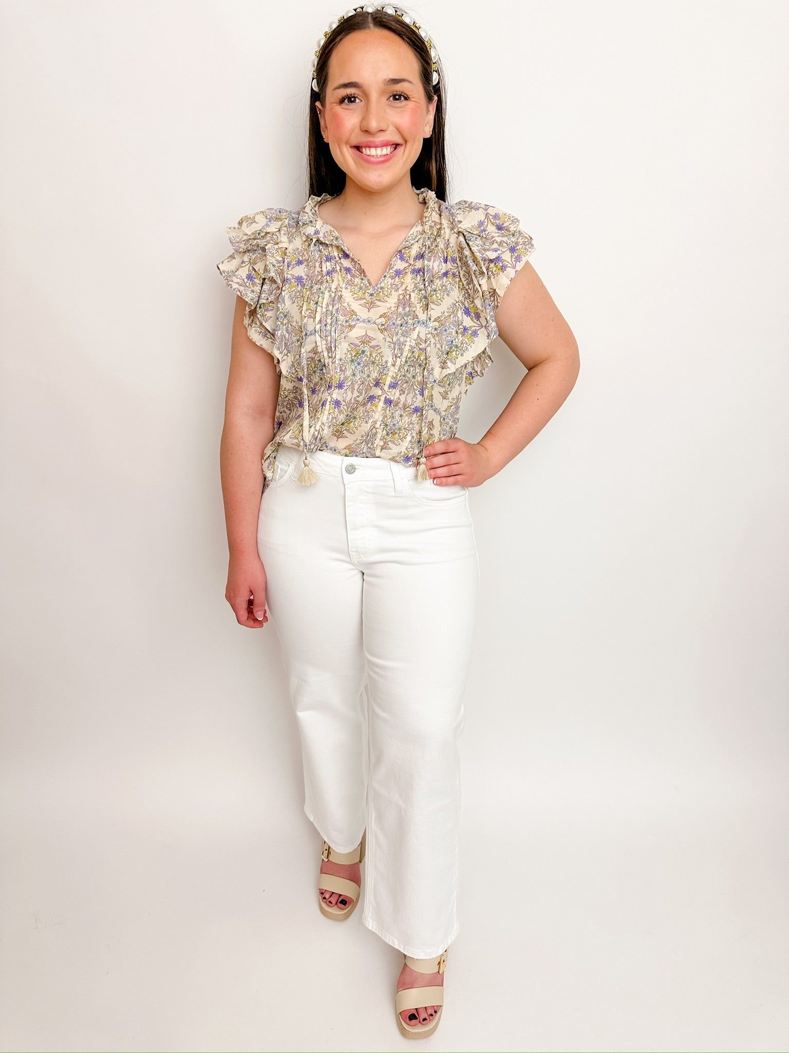 Garden Romance Ruffle Top sold by Mimosa