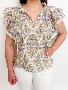 Garden Romance Ruffle Top sold by Mimosa