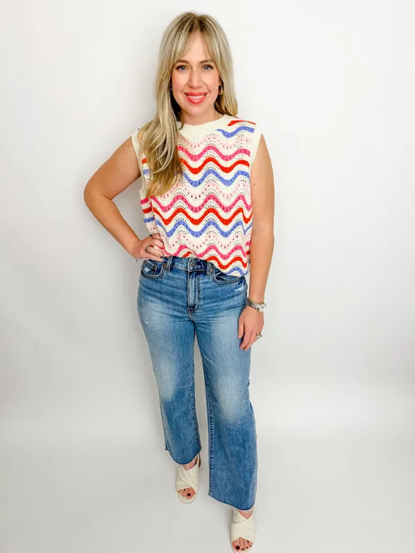 Wavy Striped Sweater Vest sold by Mimosa