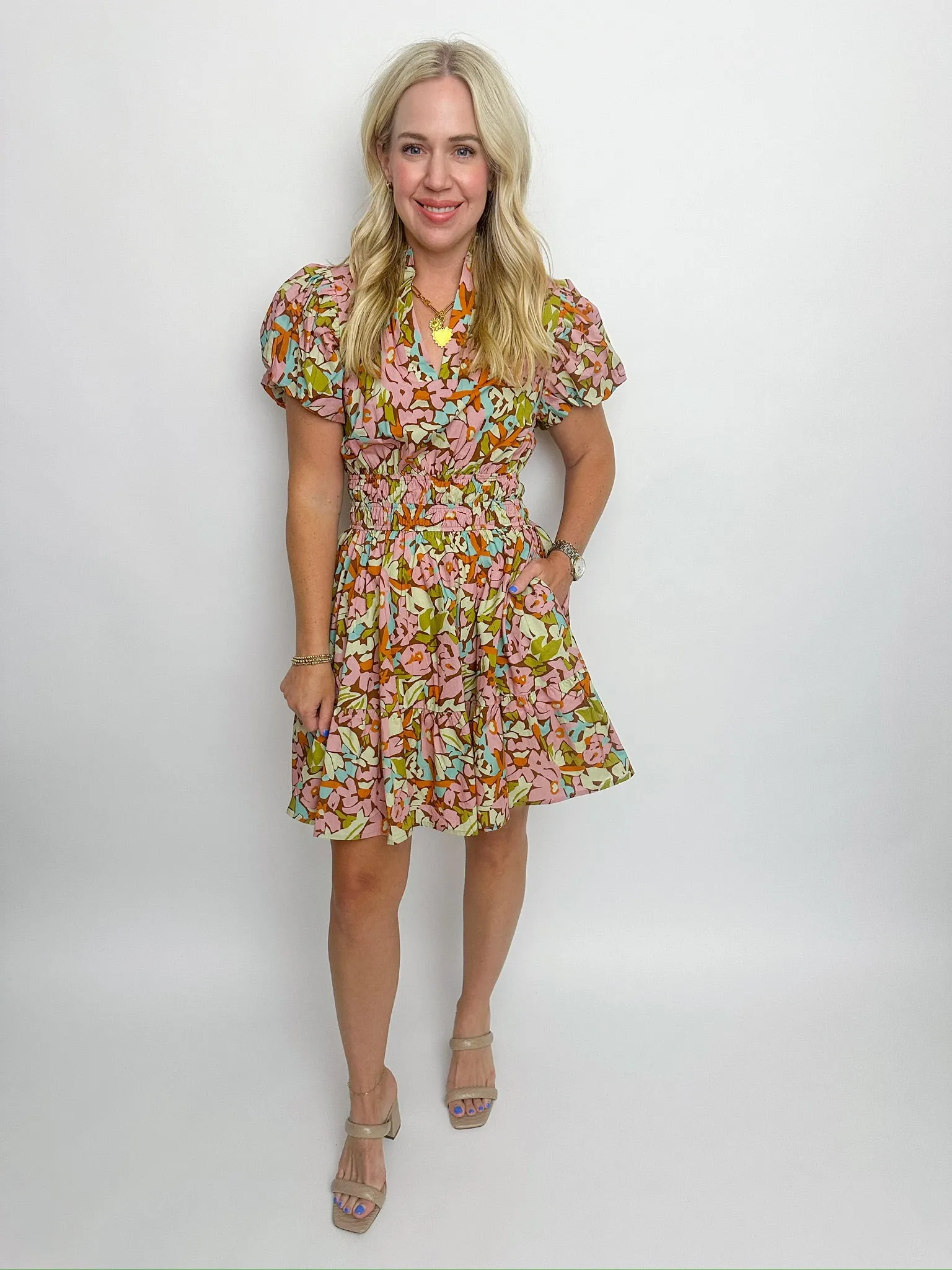 Rowan Puff Sleeve Dress sold by Mimosa