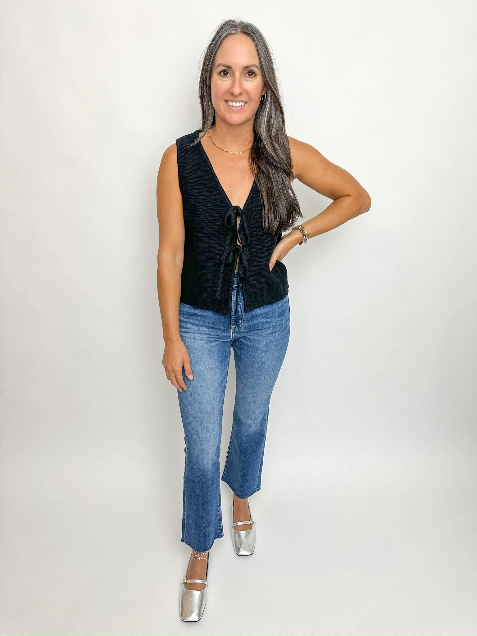 Time Off Tie Front Knit Vest sold by Mimosa product image thumbnail 3