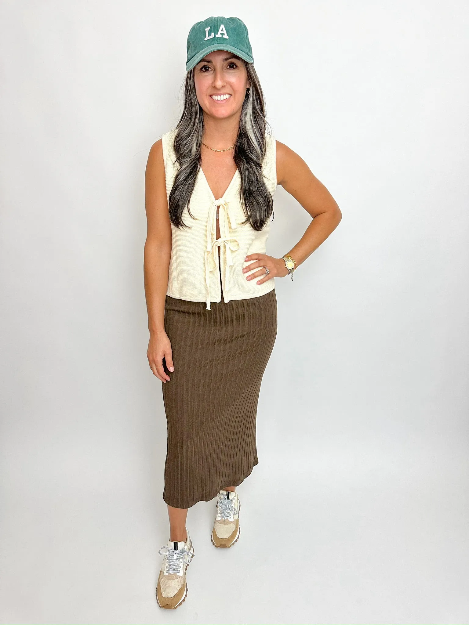 Time Off Tie Front Knit Vest sold by Mimosa product image thumbnail 2