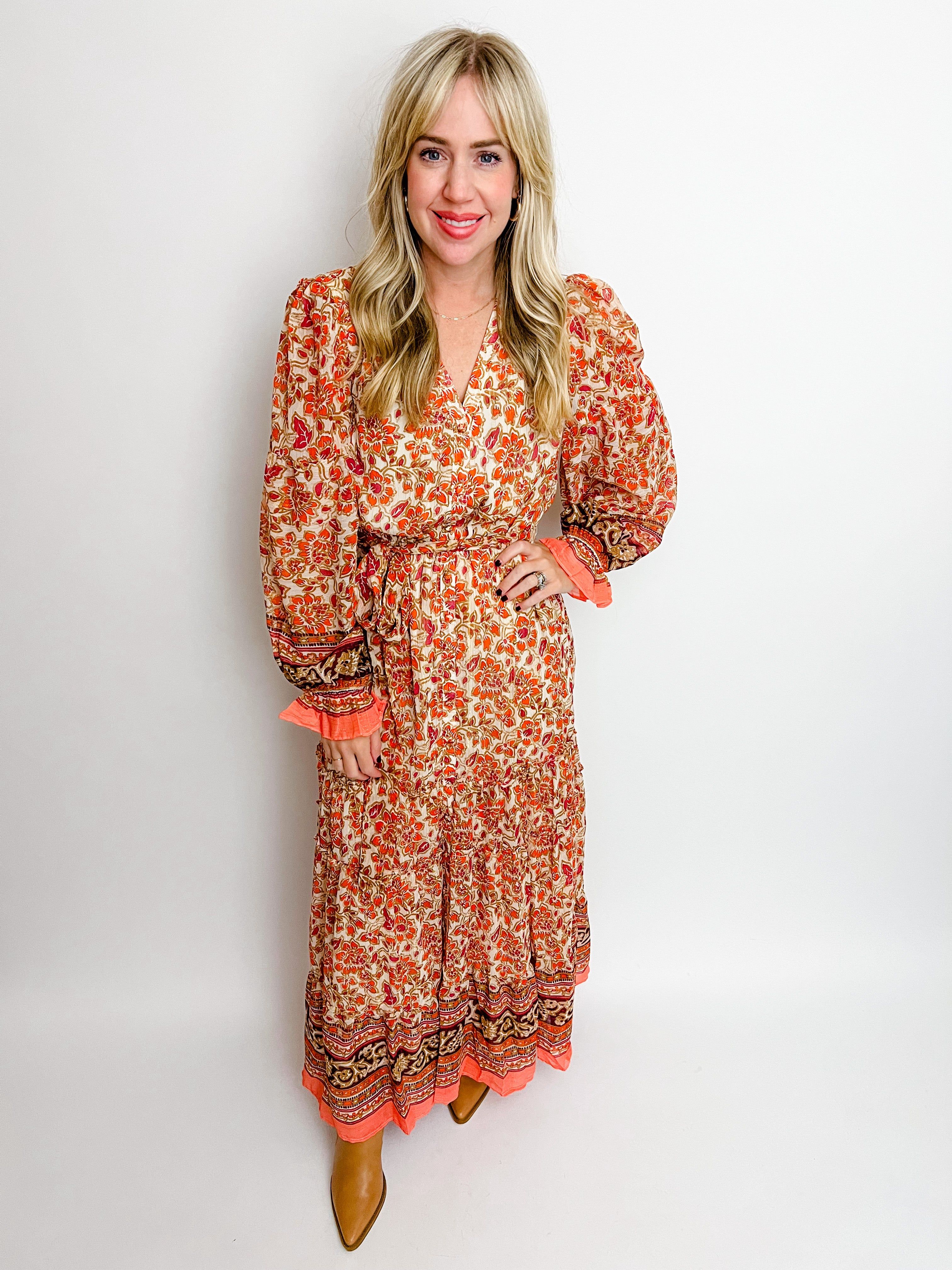 Bernadette Tie Waist Maxi Dress sold by Mimosa