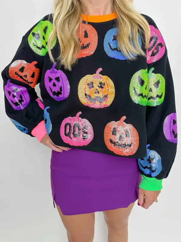Sequin QOS O'Lantern Sweatshirt sold by Mimosa