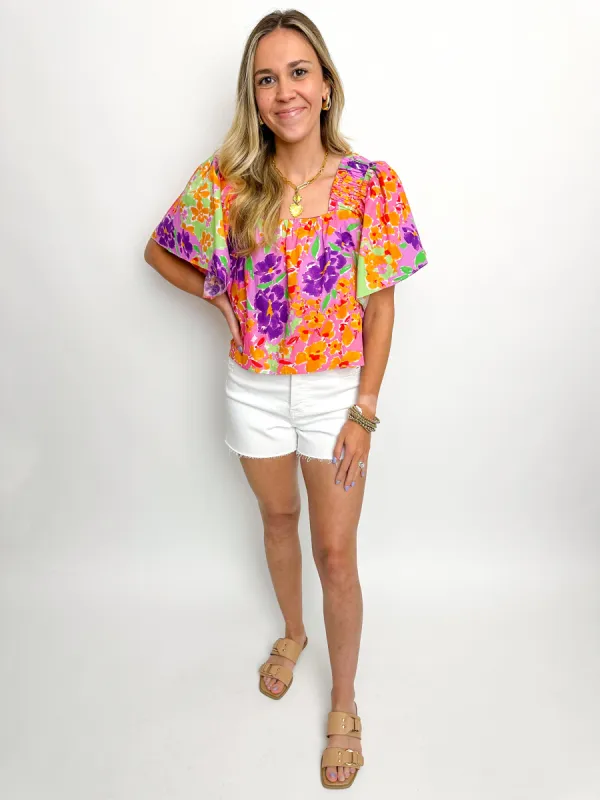 Floral Garden Square Neck Top sold by Mimosa