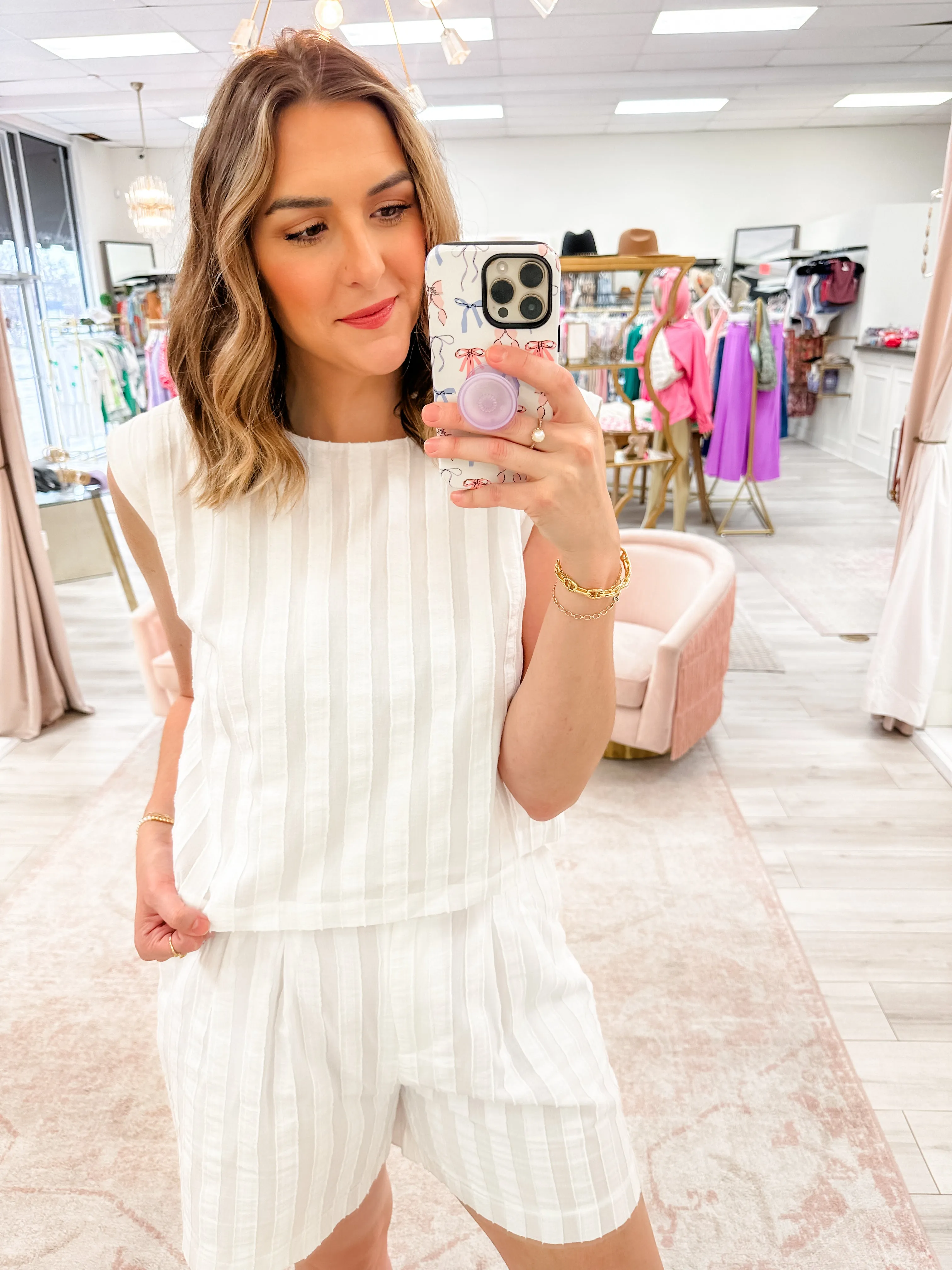 Textured Stripe Structured Tank sold by Mimosa product image thumbnail 3