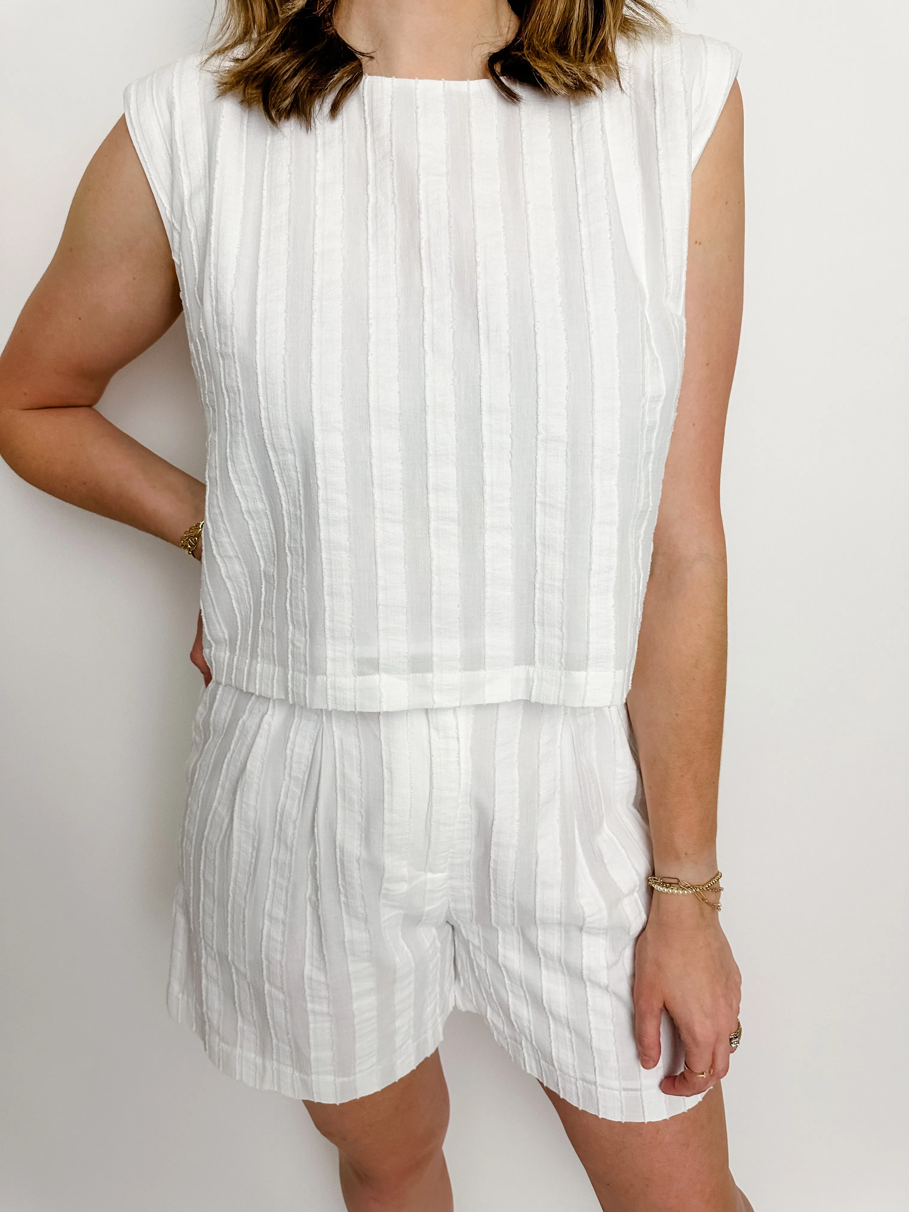 Textured Stripe Structured Tank sold by Mimosa product image thumbnail 2
