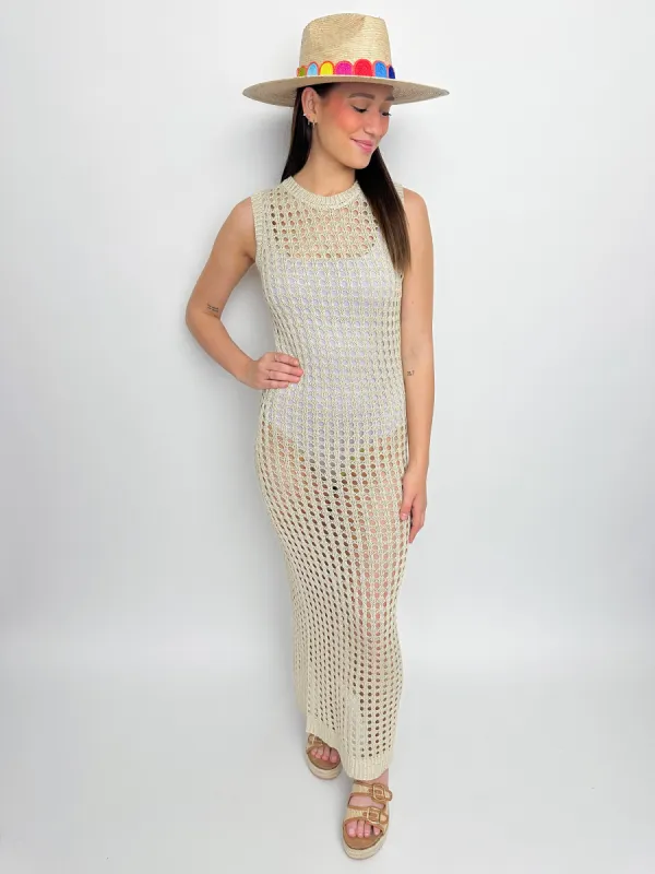With the Waves Crochet Maxi Dress sold by Mimosa