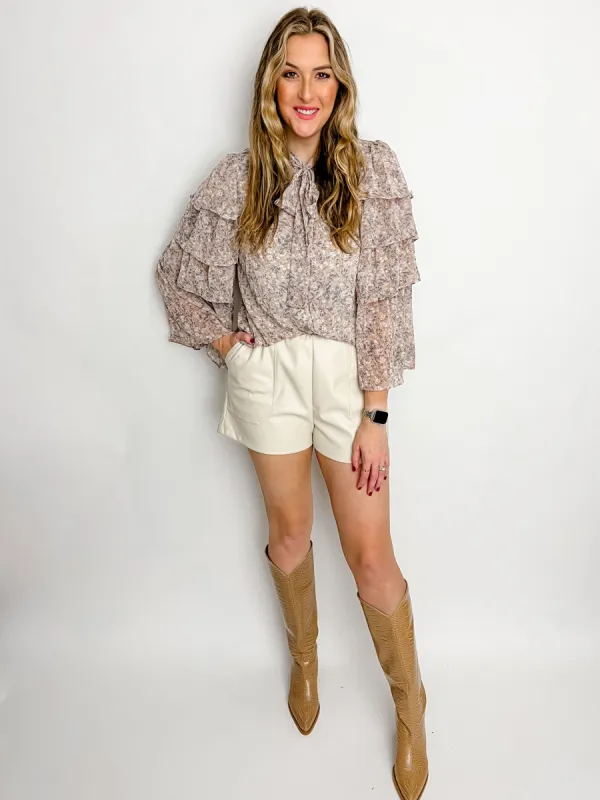 Dani Tie Neck Floral Blouse sold by Mimosa