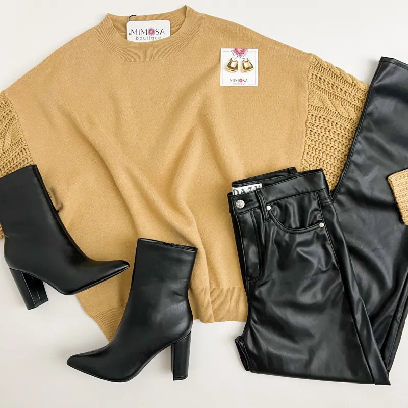 Taos Cable Sleeve Sweater sold by Mimosa