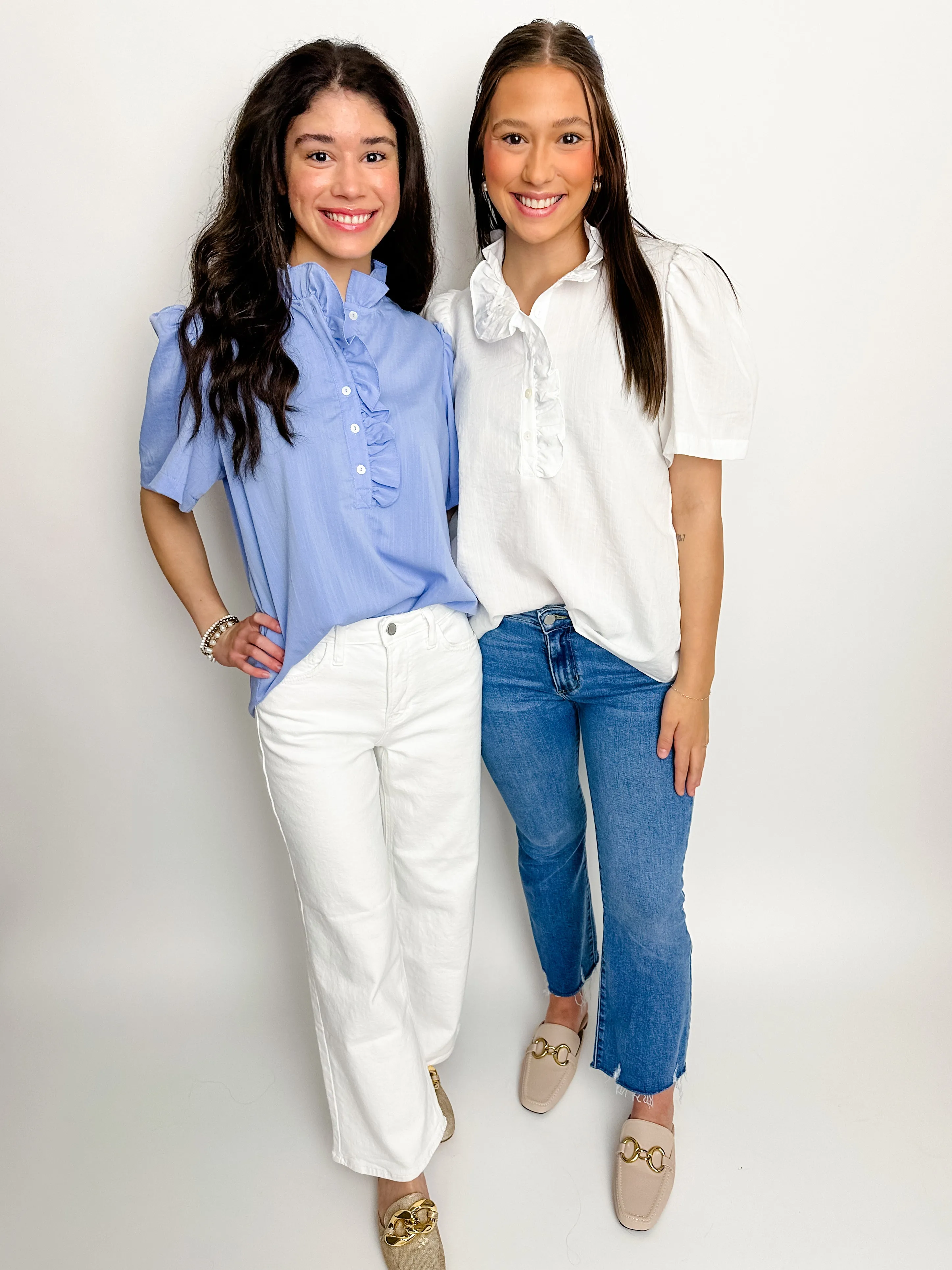 Farren Ruffle Top Blouse sold by Mimosa