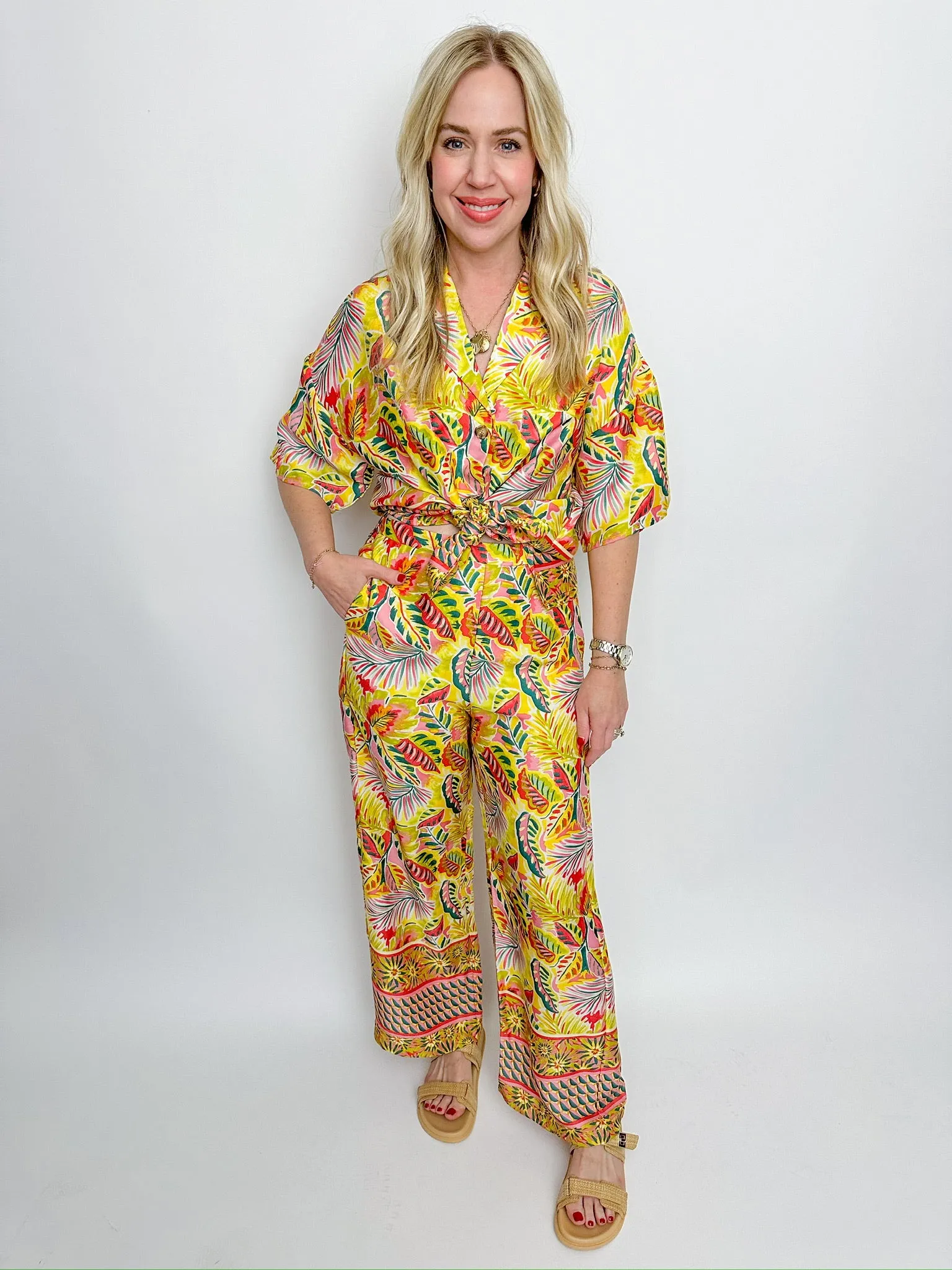 Tropical Satin Pants sold by Mimosa